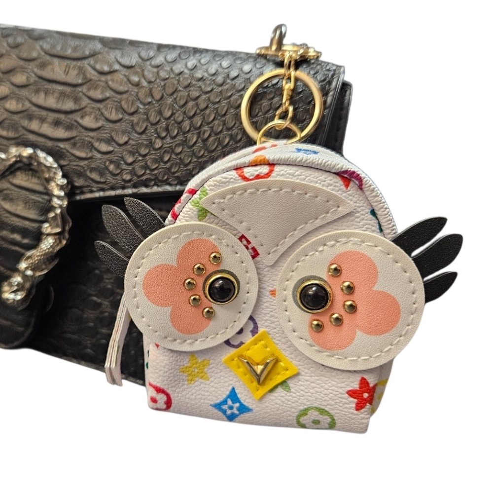 NEW White Owl Bag Charm/ Keychain
